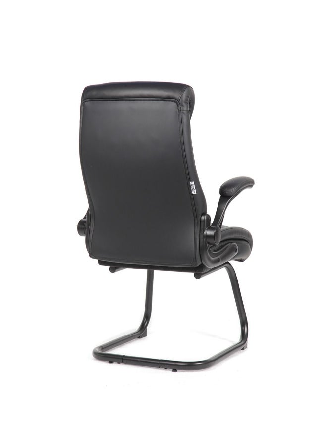 DANUBE HOME Louise Visitor Back Office Chair Ergonomic Office Chair Modern Desk Computer Chair Accent Office Armchair Fixed Lumbar L69.5xW67.5xH13.2cm - Black - Image 5