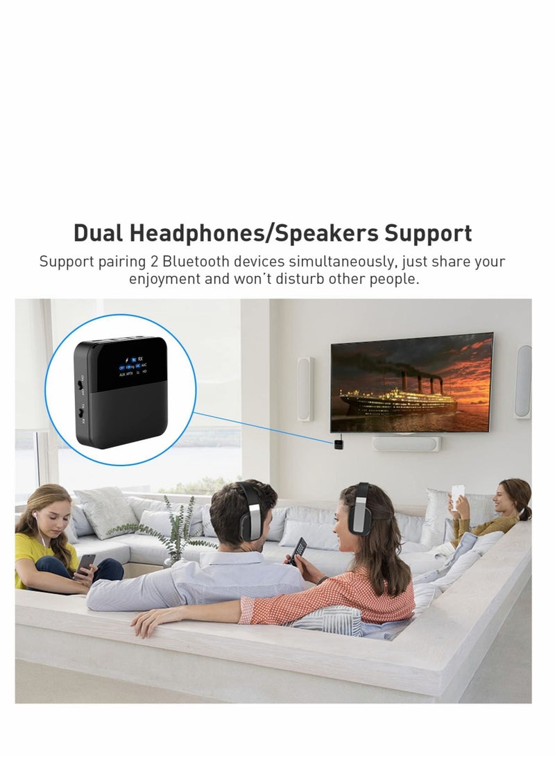 SYOSI Bluetooth 5.0 Transmitter Receiver, Bluetooth Audio Adapter Digital Optical 3.5mm Audio Cable for TV/Home Stereo System Low Latency,HD - Image 5