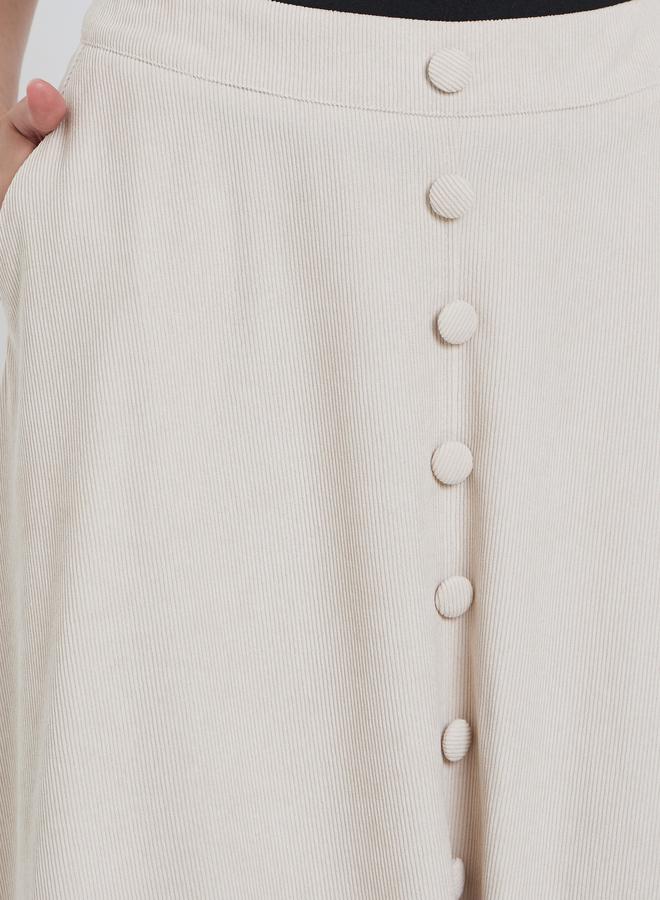 Styli Buttoned Down A-Line Midi Skirt with Pockets - Image 3