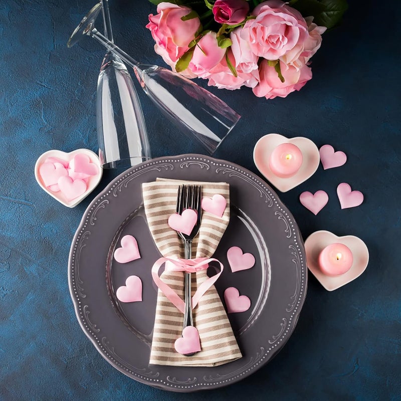 WUWEOT 24 Pack Porcelain Sauce Dish White Heartshaped Dip Bowls 15Oz Ceramic Ring Dishes Candle Tray Seasoning Dishes Appetizer Plates - Image 4