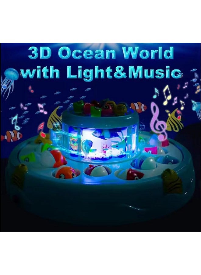 Goyal's Fishing Fish-Catching Kids Activity Game with 26 Piece Fishes, 2 Rotary Ponds and 4 Pods with Music and Light Function - Pink - Image 5