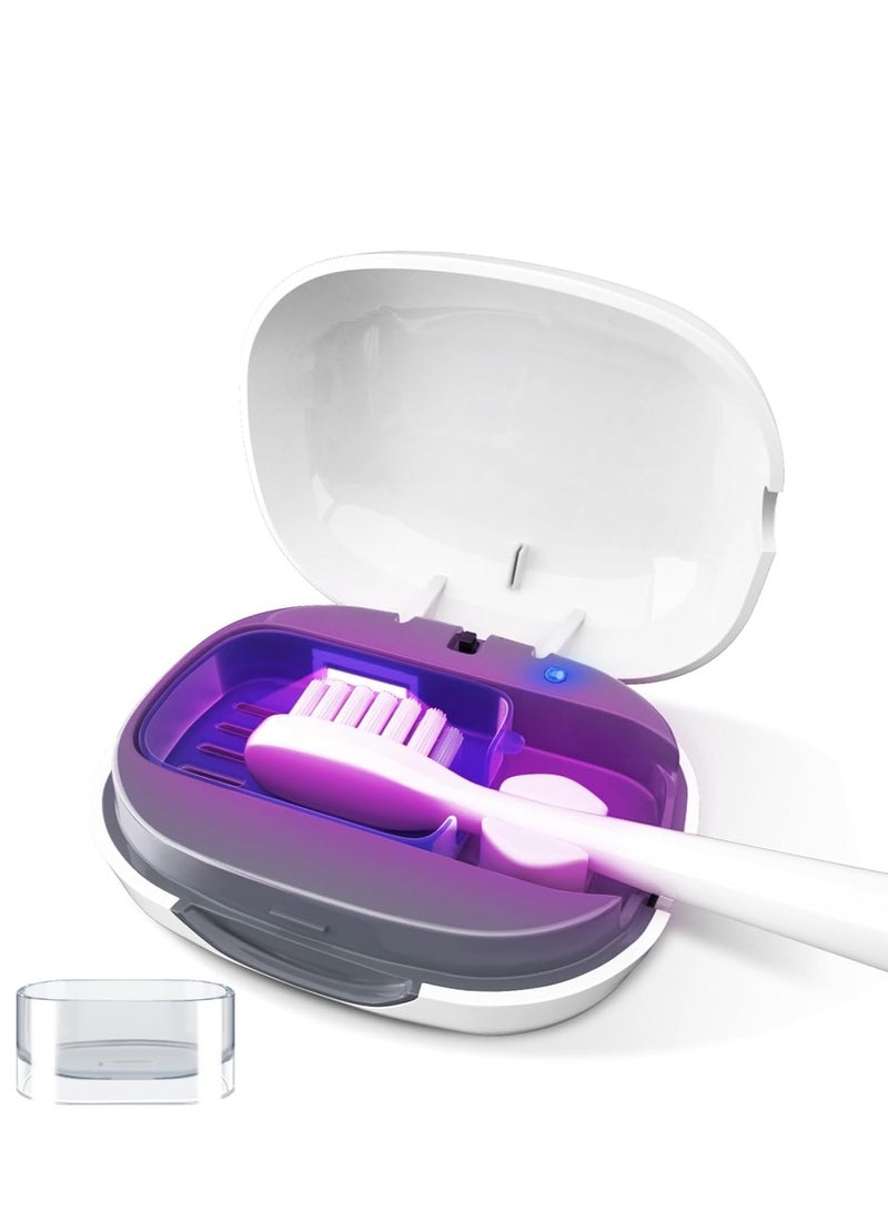 SYOSI Toothbrush Sanitizer UVC Toothbrush Sterilizer Covers with Holder Rechargeable Travel Home Toothbrush Cleaner Case for All Toothbrushes Suitable for Home & Travel and Places Without Power - Image 1