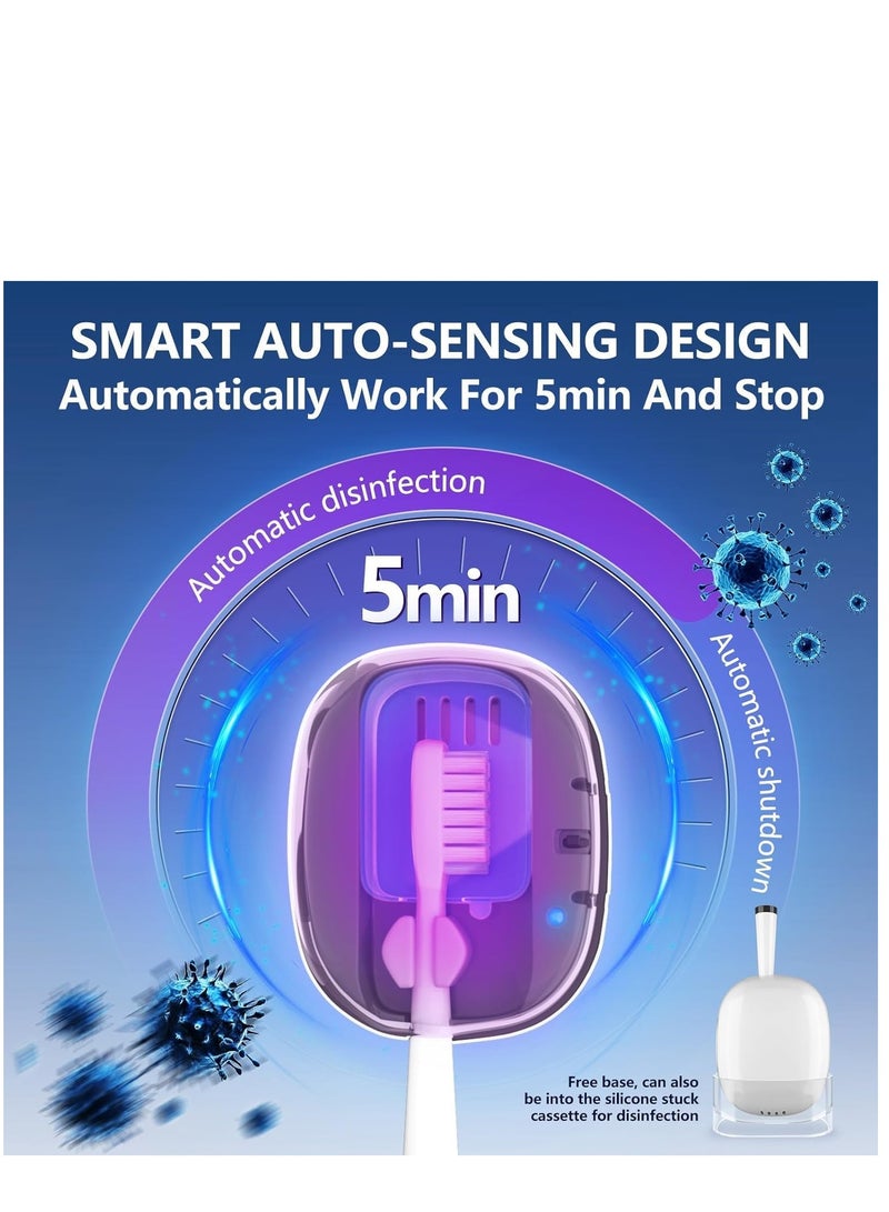 SYOSI Toothbrush Sanitizer UVC Toothbrush Sterilizer Covers with Holder Rechargeable Travel Home Toothbrush Cleaner Case for All Toothbrushes Suitable for Home & Travel and Places Without Power - Image 5