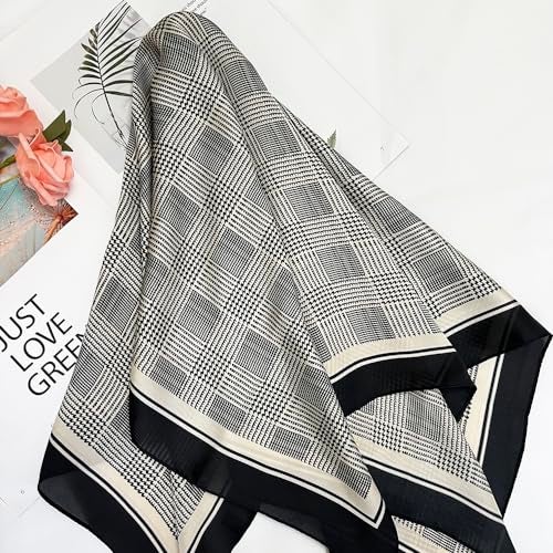 FONYVE Silk Scarfs for Women Lightweight, Fashion Head Scarf, Satin Hair Wrap for Sleeping 27.5 × 27.5 inches - Image 4
