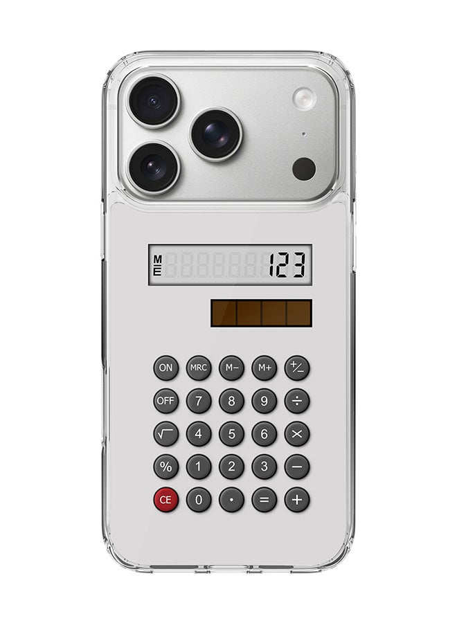 Stylizedd Classic Clear MagSafe Case for iPhone 17 Pro , Hybrid Soft Case Flexible Edges Anti Drop TPU PC Gel Thin Transparent Cover [ Designed for iPhone 17 Pro ] - Calc (White)