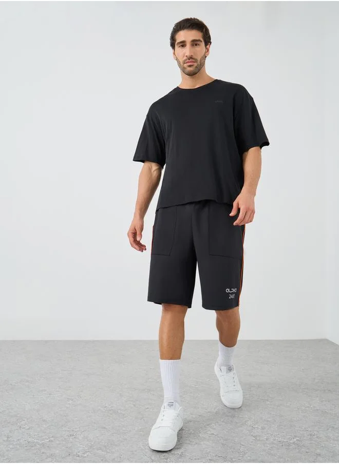 ستايلي Styli Oversized Fit Scuba Short with Side Tape