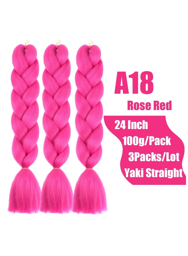 إستيل وصلات شعر أفريقية، وصلات شعر كروشيه تجديل شعر صناعي بدرجة حرارة عالية، شعر ياكي جامبو مضفر (color01855، 3 قطع) - Image 2