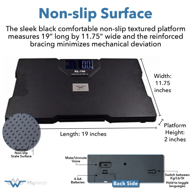 My Weigh ميزان الحمام المتحدث My Weigh XL-700 سعة 700 رطل 320 كجم - Image 5