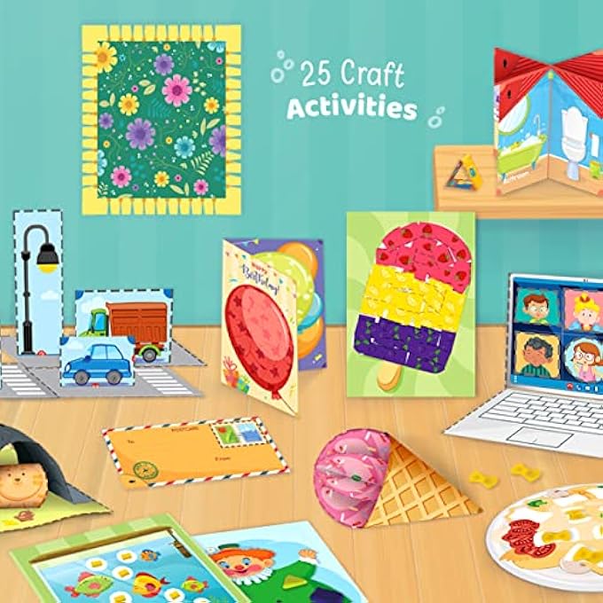IMAGIMAKE MY FIRST CRAFT KIT WITH ACTIVITY BOOK | 25 DIY ART & CRAFT ACTIVITIES | 1 CHILD-SAFE SCISSOR | 4 TUBS OF REUSEABLE DOUGH | GIFTS FOR GIRLS & BOYS AGES 3, 4, 5, 6, 7 - Image 5
