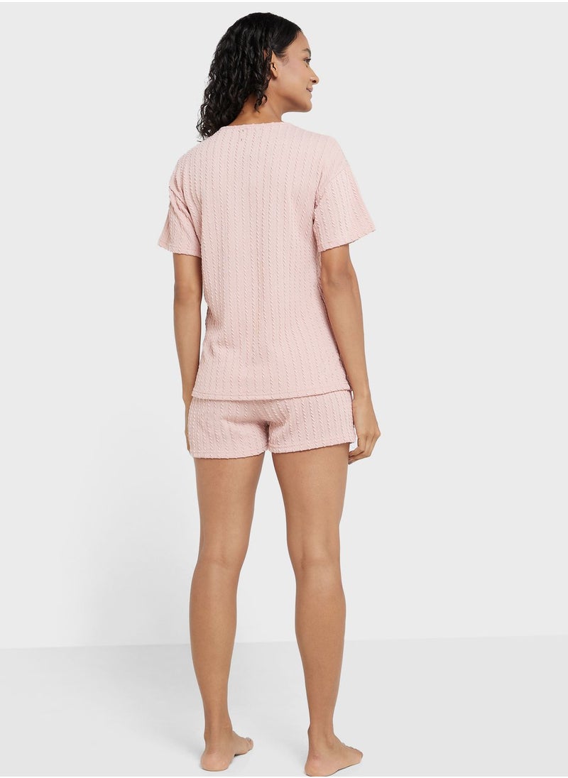 Ginger - Ribbed Pyjama Short Set - Image 1