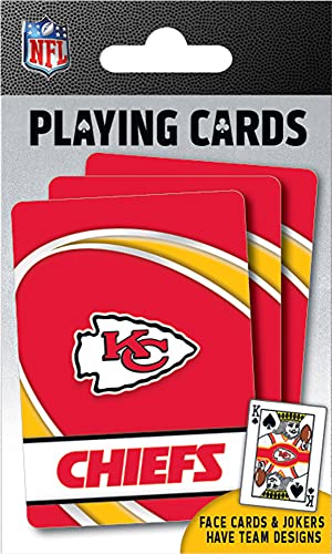 MasterPieces NFL Playing Cards Officially Licensed Kansas City Chiefs Football Deck Family Games for Adults and Kids Standard Index - Image 1