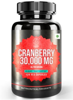 noble nature Cranberry Concentrate Extract + Vitamin C | 30,000 mg | Urinary Tract Support | 120 Capsules |  - Image 1