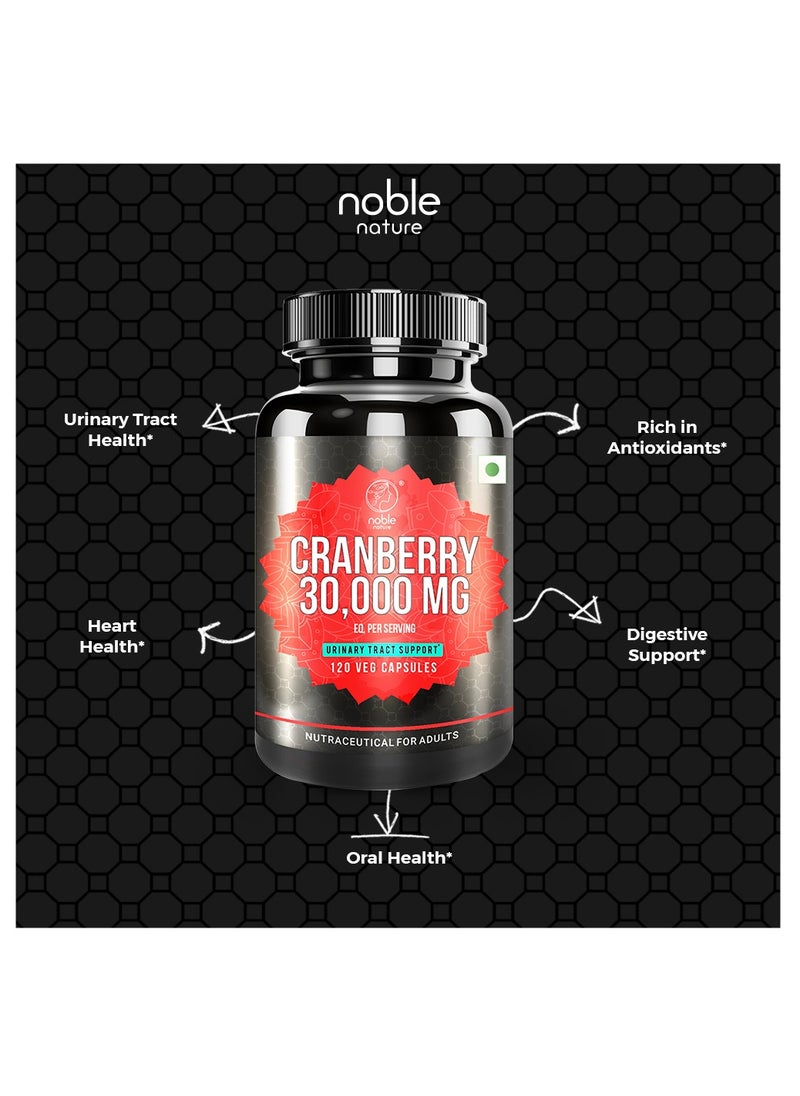 noble nature Cranberry Concentrate Extract + Vitamin C | 30,000 mg | Urinary Tract Support | 120 Capsules |  - Image 4