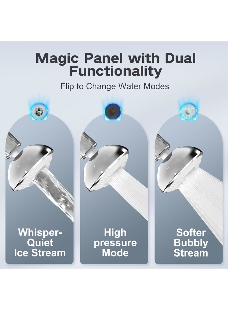 SYOSI Kitchen Faucet Aerator, UFO Series Wide Spray Area Anti-Splash 360° Rotatable Faucet Head, 3-Mode Kitchen Faucet Extender and Sink Sprayer Attachment, 55/64'' Female Thread, Chrome - Image 4