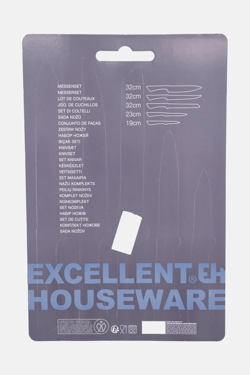 Muy Mucho 5 Pieces Knife Set, Silver