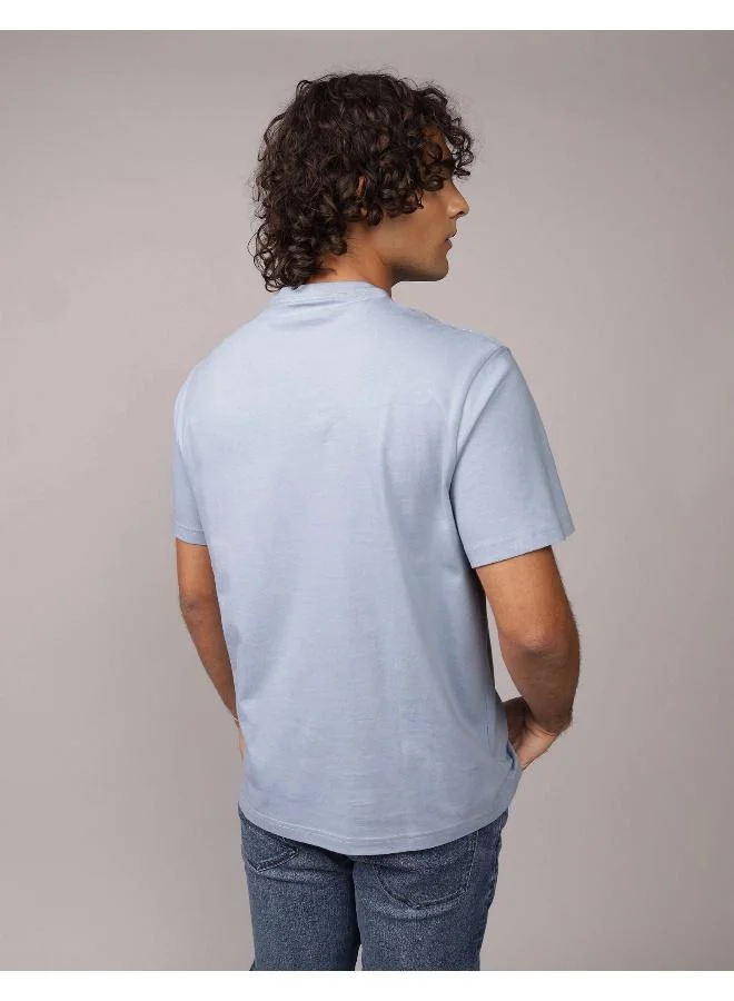 American Eagle LIGHT BLUE Elevated Logo Graphic T-Shirt for Men | Best Price UAE