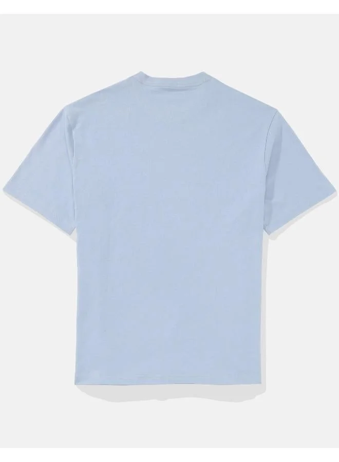 American Eagle LIGHT BLUE Elevated Logo Graphic T-Shirt for Men | Best Price UAE