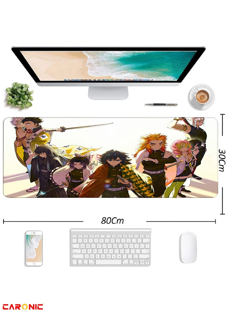 CARONIC Large Gaming Mouse Pad with Superior Micro Weave Cloth Extended Desk Mousepad with Stitched Edges Non-Slip Base Water Resist Keyboard Pad For Gamer And Office Home Carl M1413  - Image 3