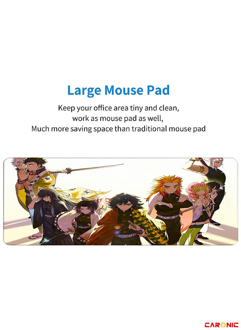 Large Gaming Mouse Pad with Superior Micro Weave Cloth Extended Desk Mousepad with Stitched Edges Non-Slip Base Water Resist Keyboard Pad For Gamer And Office Home Carl M1413