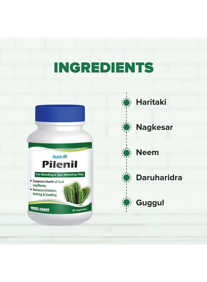 HealthVit هيلث فيت بيلينيل للبواسير النازفة وغير النازفة | يقلل من التهيج والحكة والتورم | يدعم صحة الشعيرات الدموية الشرجية | للرجال والنساء | 60 كبسولة - Image 4