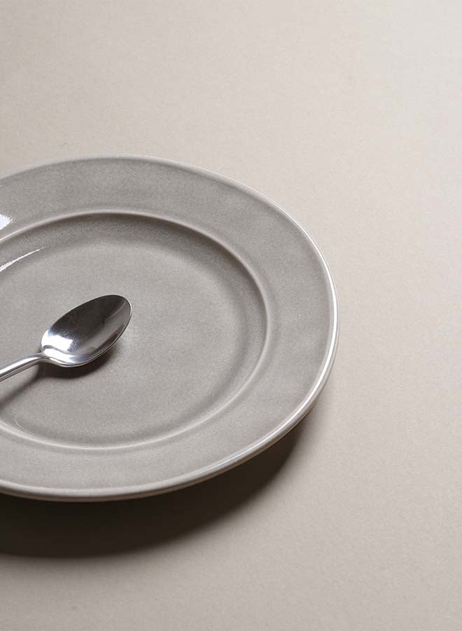 Famiware أطباق عشاء أورا 6 قطع بتزجيج تفاعلي بحجم 10.25 بوصة، مقاومة للخدش، آمنة للاستخدام في الميكروويف وغسالة الصحون، رمادي داكن - Image 4