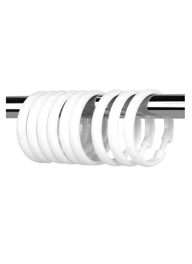 SYOSI 12 PCS White Plastic Shower Curtain Rings, Easy Snap Closure Shower Curtain  - Image 5