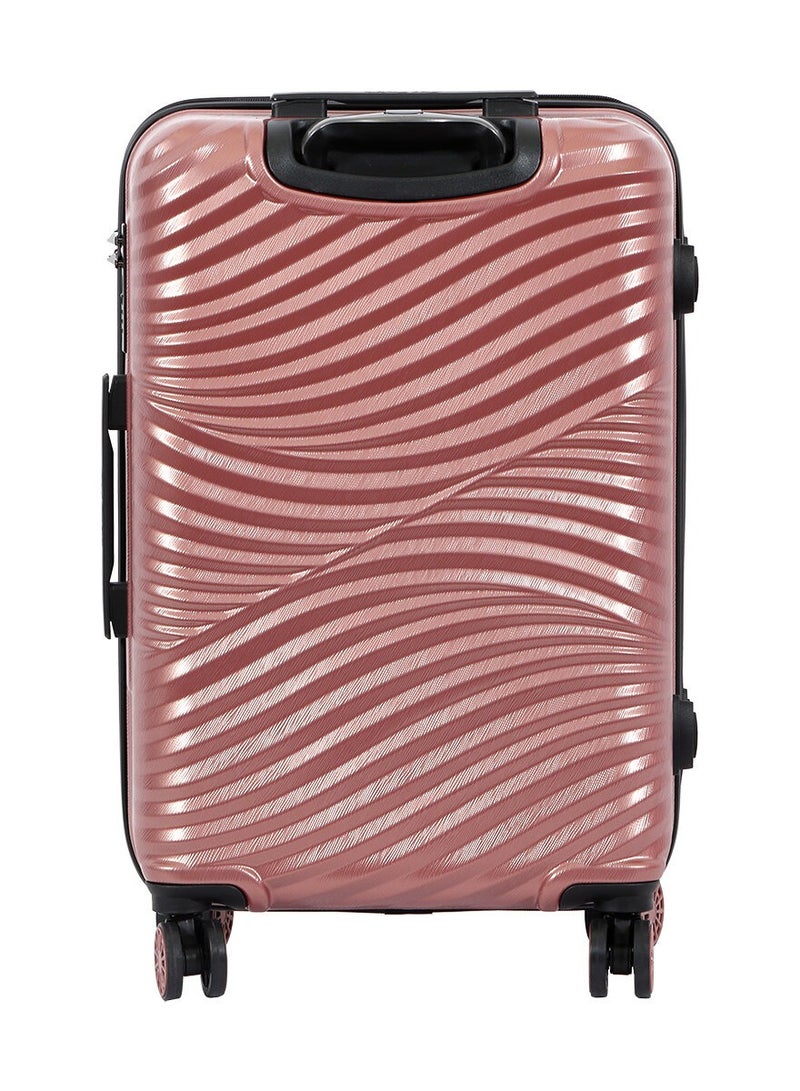بيج ديزاين حقيبة سفر Moods Up من Biggdesign، مصنوعة من مادة ABS الصلبة بنسبة 100% مع عجلة دوارة 360 درجة، حقائب سفر بنظام قفل TSA، خفيفة الوزن، باللون الذهبي الوردي، 20 إنش - Image 4