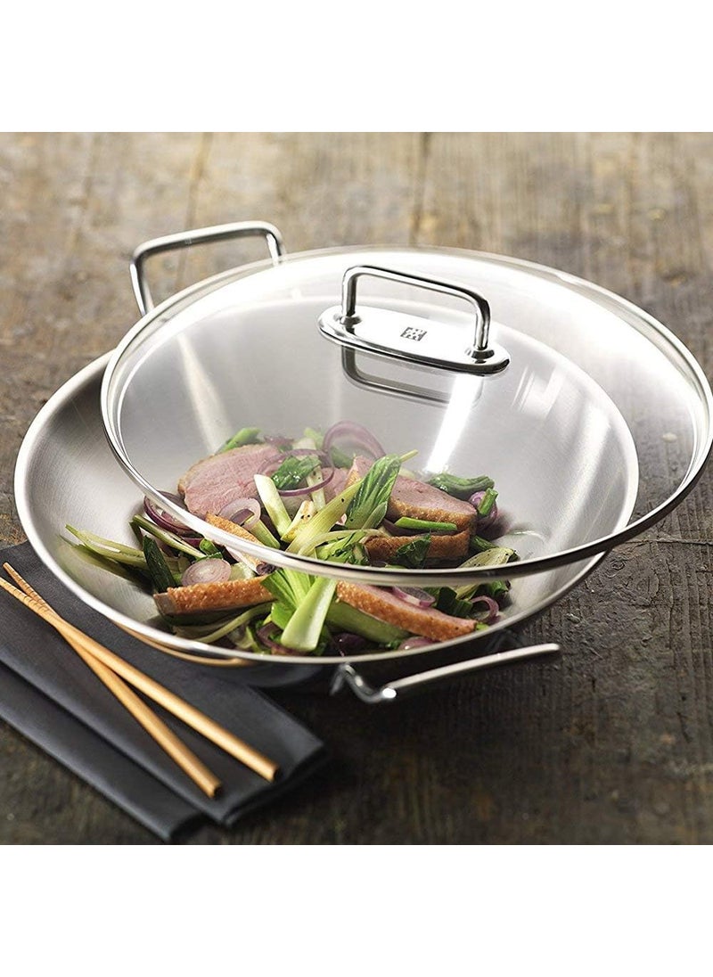 Zwilling Zwilling Wok Glass Lid and Removable Grid Insert Incl Long Handle Suitable for Induction Stainless Steel PlusSilver  32 cm  - Image 5