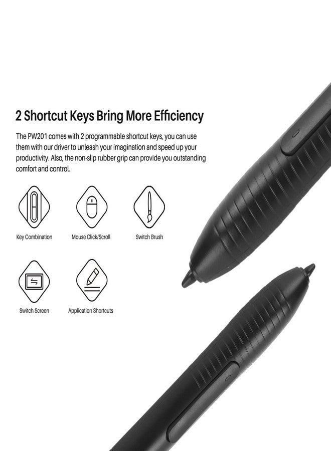 Ashata PW201 Stylus Pen for HST640 H610PRO V2 HC16 HS64 HS610 GC610 H1161 H320M Drawing Tablet, Ergonomic Pen Replacement for Drawing Board - Image 4