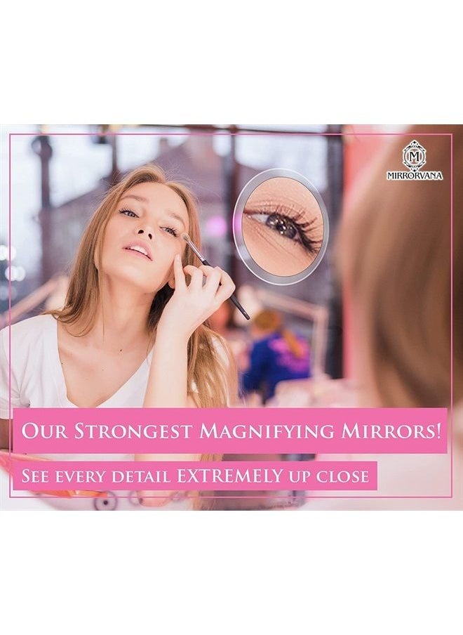 Mirrorvana Magnifying Mirror Set Combo with 3 Suction Cups Each - Compact & Travel Ready (Glass (20X & 10X))  - Image 3