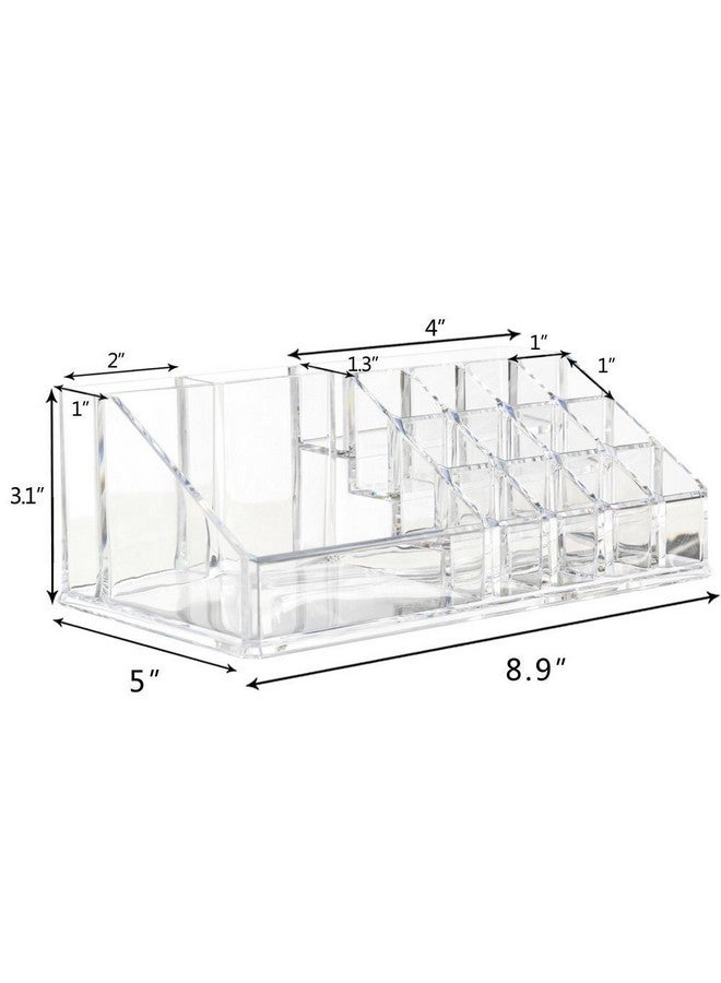 JRM Acrylic Makeup Mascara Liner Brush Storage Lipstick Jewelry Cosmetic Organizer Case Holder (16 Slot Cosmetic Organizer) - Image 2