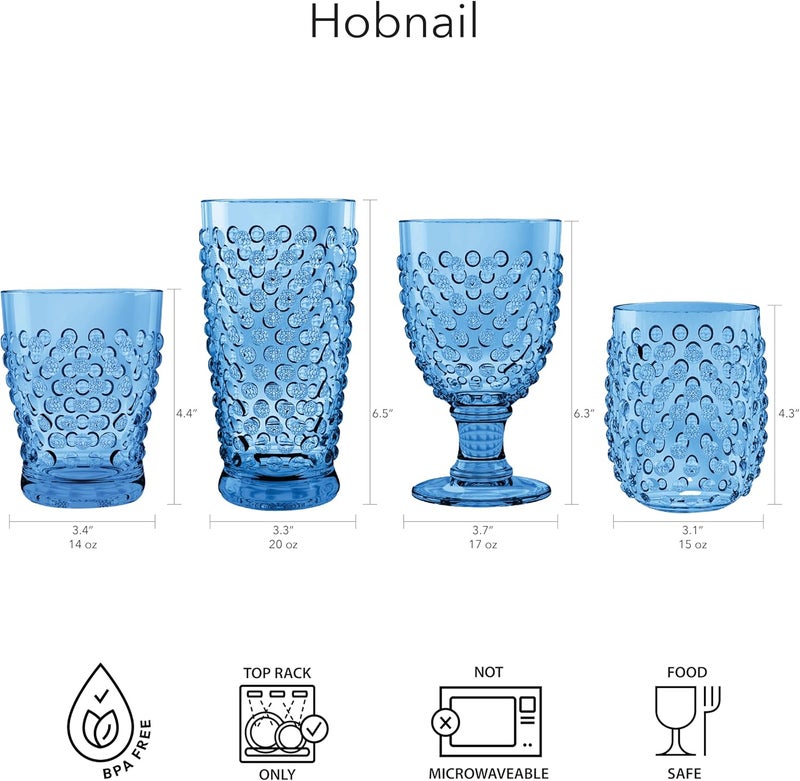 TarHong Hobnail Premium Plastic Drinkware BeverageGoblet Pink - Image 4