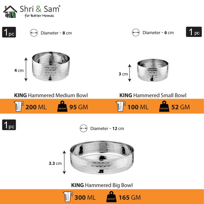 Shri & Sam Shri & Sam Hammered Thali Set - King (Silver)  - Image 3