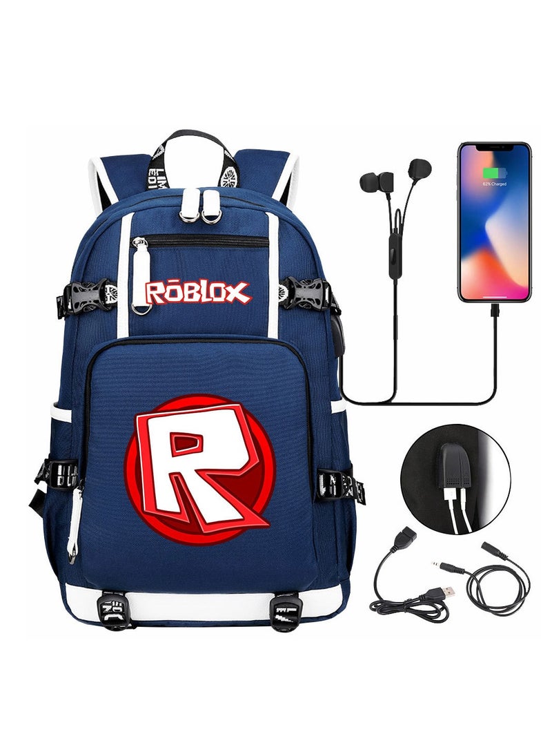 Roblox USB Headset Teen Casual Travel Backpack