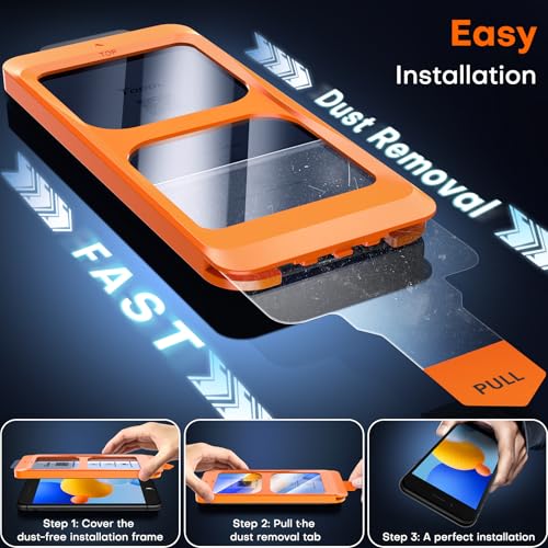 TOCOL 2 Pack Screen Protector for iPhone SE 3/2 (2022/2020 Edition), iPhone 8/7, iPhone 6s/6 4.7-Inch Instant Installation 14FT Military Grade Protective 9H+ Tempered Glass HD No Bubbles No Dust - Image 2