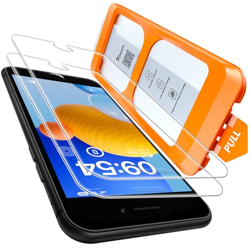 TOCOL 2 Pack Screen Protector for iPhone SE 3/2 (2022/2020 Edition), iPhone 8/7, iPhone 6s/6 4.7-Inch Instant Installation 14FT Military Grade Protective 9H+ Tempered Glass HD No Bubbles No Dust - Image 1