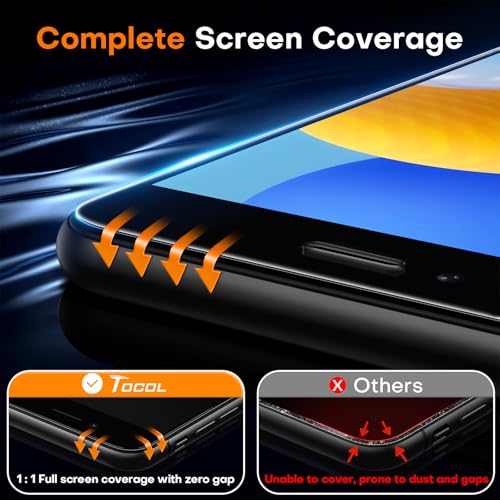 TOCOL 2 Pack Screen Protector for iPhone SE 3/2 (2022/2020 Edition), iPhone 8/7, iPhone 6s/6 4.7-Inch Instant Installation 14FT Military Grade Protective 9H+ Tempered Glass HD No Bubbles No Dust - Image 5