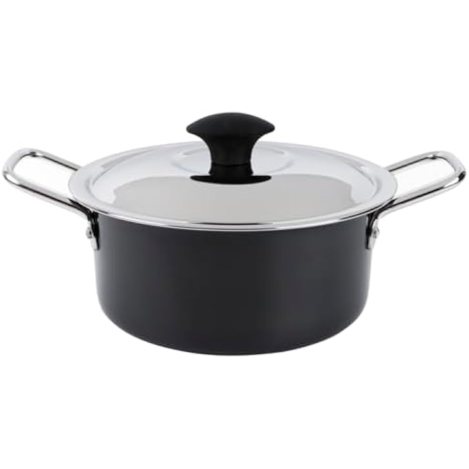 Kitchenmark Hard Anodized Stockpot Aluminum Cooking Pot With Lid 20Cm  Black - Image 1