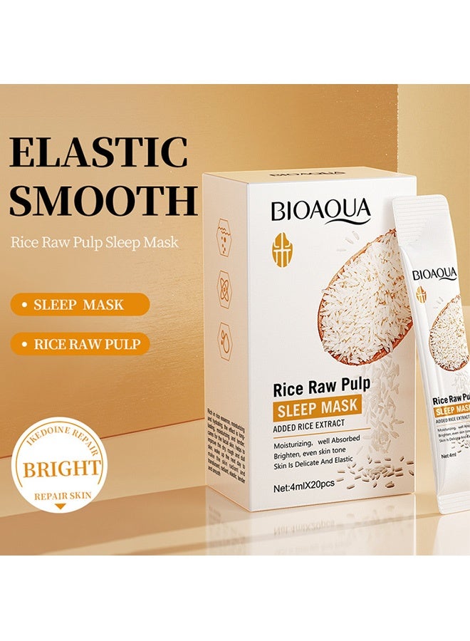 BIOAOUA 20pcs Rice Raw Pulp Sleeping Masks Brightening Firming Moisturizing Face Mask skincare Sleep Facial Masks - Image 2