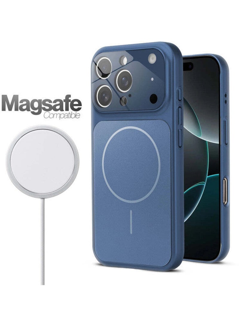 جراب iPhone 14 Pro Max متوافق مع Magsafe، جراب زجاجي غير لامع رفيع، واقي عدسة الكاميرا من الخدوش، غطاء مقاوم للصدمات، 14 Pro Max 6.7 بوصة - Image 3