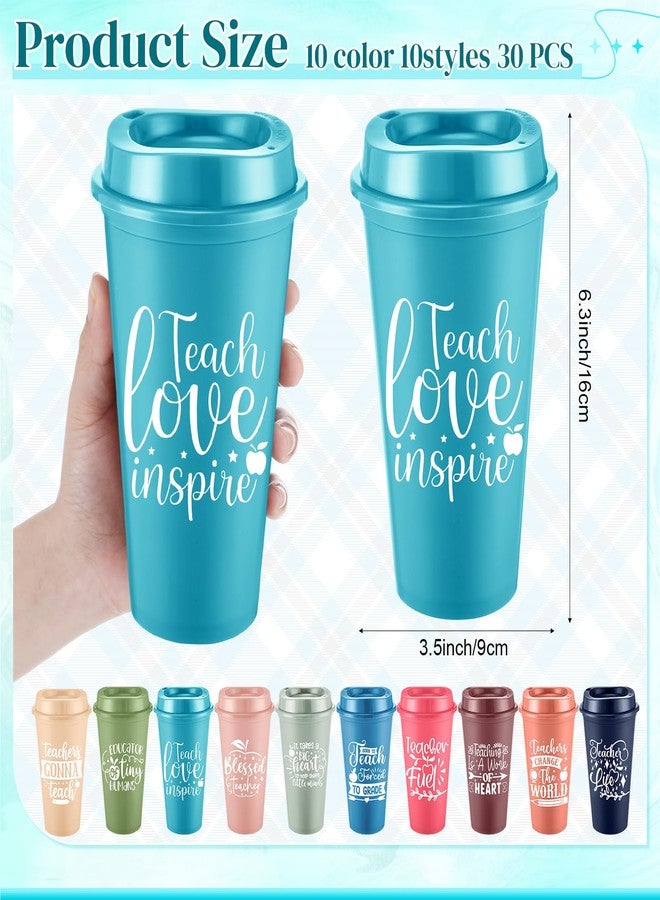 LemonRoad 30 Set Teacher Appreciation Gifts Bulk Graduation Gifts for Women 16 oz Teacher Appreciation Cup with Lid Card and Bag Thank You Gift for End of The Year(Cute,Bright Colors) - Image 2