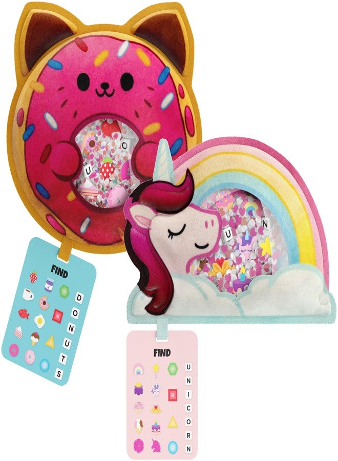 Vango BIZYBOO - The Original Seek & Find Plush - Hidden Object Search Problem Solving Educational Matching Game for Kids 2 and Up - 2 Pack (Daisy & Peaches) - Image 1