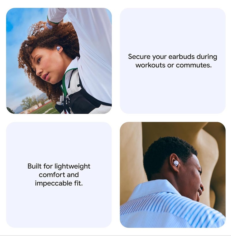 جوجل Pixel Buds 2a - Wireless Bluetooth Earbuds with Active Noise Cancellation and Transparency Mode - Lightweight, Comfortable Fit - 20-Hour Battery - Water Resistant - Built for Gemini - Fog - Image 3