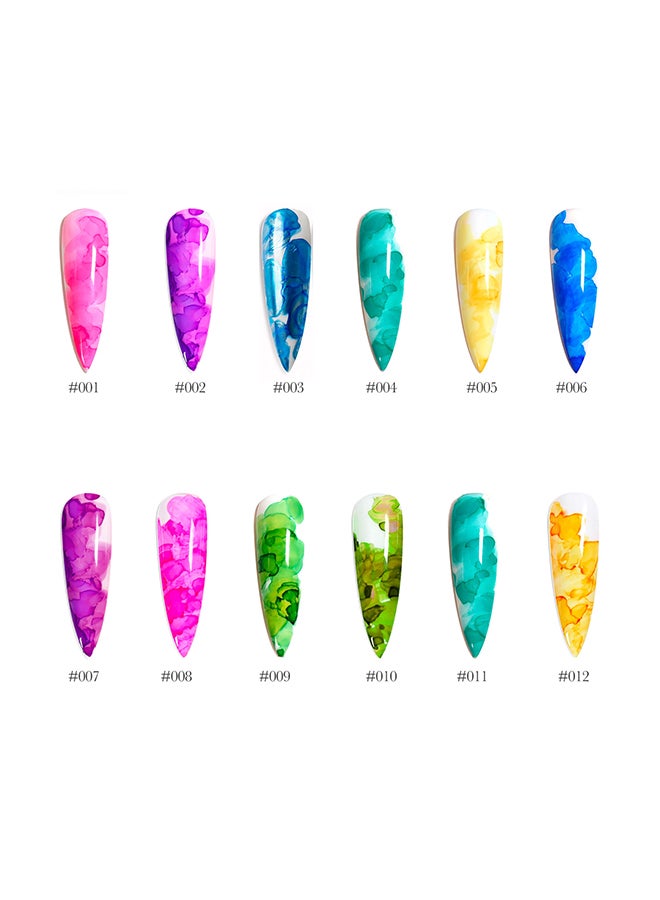 brunson Gel Ink Nail Polish Watercolor Ink Gel Nail Polish Flower Nail Art Blossom Gel for Spreading Marble Effect Soak Off UV Gel Manicure 15mlBGI02 - Image 2