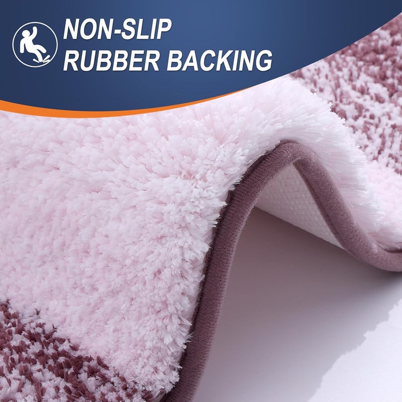 OLANLY Bathroom Rugs Mat 30x20, Extra Soft Absorbent Microfiber Bath Rugs, Rubber Backing, Quick Dry, Machine Washable Bath Mats for Bathroom Floor, Tub and Shower, Home Decor Accessories, Mauve - Image 5