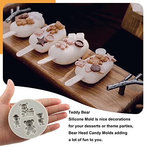 Sijiangmold 3D Pearl Fondant Mold Bear Silicone Fondant Mold Ball Pearl Semi Sphere Chocolate Molds For Cake Decorating Cupcake Topper Polymer Clay Gum Paste Set Of 5 - Image 3