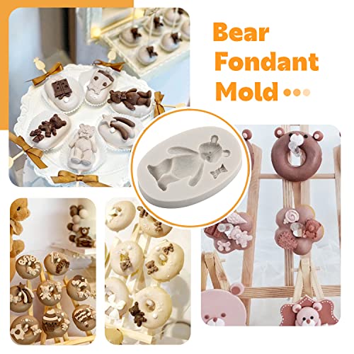 Sijiangmold 3D Pearl Fondant Mold Bear Silicone Fondant Mold Ball Pearl Semi Sphere Chocolate Molds For Cake Decorating Cupcake Topper Polymer Clay Gum Paste Set Of 5 - Image 4