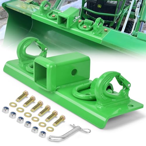 Superunner Tractor Bucket Grab Hooks with Self-Locking Function (2026 Upgraded),Tractor Bucket Hooks Bolt on Hooks 2” Receiver (Heavy-Duty) with D Rings Compatible with Kubota Tractors - Image 1