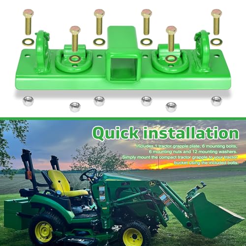 Superunner Tractor Bucket Grab Hooks with Self-Locking Function (2026 Upgraded),Tractor Bucket Hooks Bolt on Hooks 2” Receiver (Heavy-Duty) with D Rings Compatible with Kubota Tractors - Image 4
