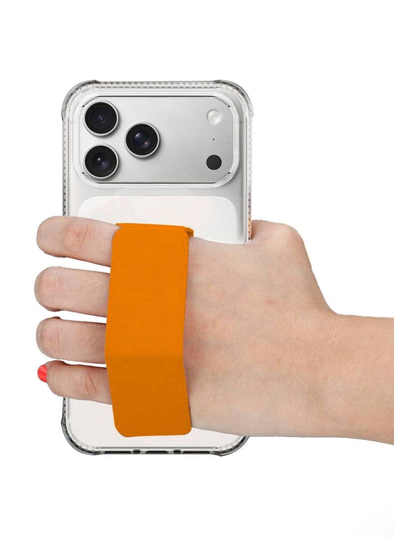 CATANES Finger Grip Clear Case Cover for iPhone 17 Pro Max - Kickstand Car Magnetic Holder Multi-function Protective Two-in-one Case - Cosmic Orange - Image 5